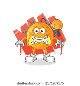 the paddle ball monster vector. cartoon character
