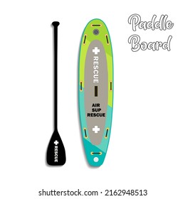 Paddle board colored with paddle vector
