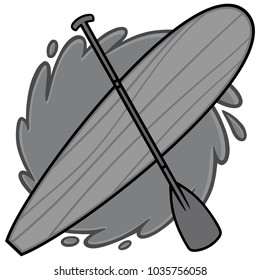 Paddle Board Illustration - A vector cartoon illustration of a Paddle Board concept.