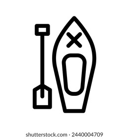 paddle board line icon illustration vector graphic. Simple element illustration vector graphic, suitable for app, websites, and presentations isolated on white background