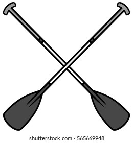 Paddle Board Oars Illustration