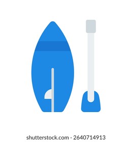 Paddle Board Vector for Summer Water Sports and Fun. Stand-up paddle illustration, lake activity concept, outdoor adventure