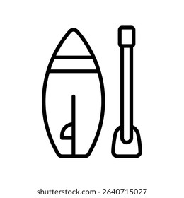Paddle Board Vector for Summer Water Sports and Fun. Stand-up paddle illustration, lake activity concept, outdoor adventure