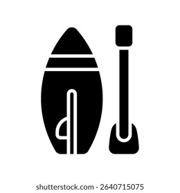 Paddle Board Vector for Summer Water Sports and Fun. Stand-up paddle illustration, lake activity concept, outdoor adventure