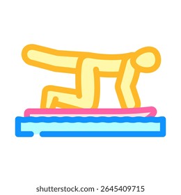 paddle board ioga cor ícone vetor. paddle board ioga sinal. ilustração símbolo isolado