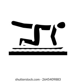 paddle board ioga glifo ícone vetor. paddle board ioga sinal. símbolo isolado ilustração