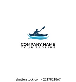 Paddle boarding kayaking logo vector