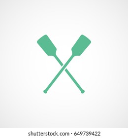 Paddle For Boat Green Flat Icon On White Background