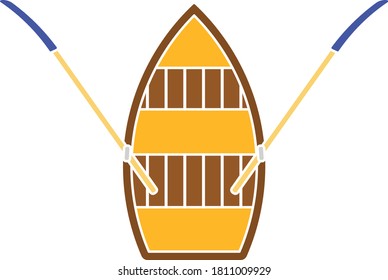 Paddle Boat Icon. Flat Color Design. Vector Illustration.