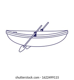 paddle boat icon over white background, vector illustration