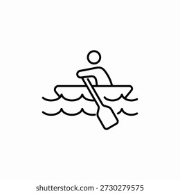 Vector de signo de icono de bote de remo