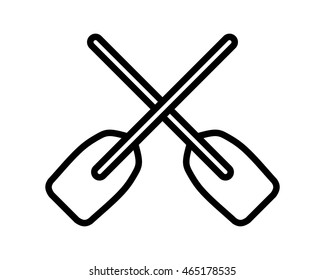 paddle boat icon sport equipment tool utensil image vector