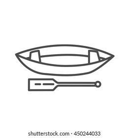 paddle boat icon. thin line design