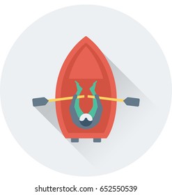 Paddle Boat Vector Icon