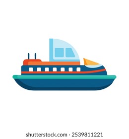 Paddle Boat Water Transport isolated flat vector illustration on white background.