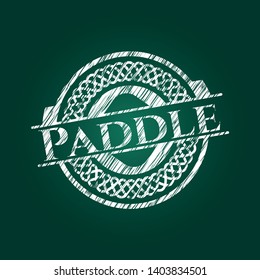 Paddle chalkboard emblem. Vector Illustration. Detailed.