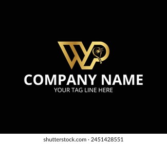 Paddle club logo design, Paddle Tennis logo, paddle racket and ball logo icon vector on Black Background. 