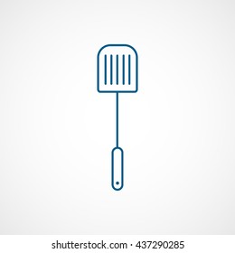 Paddle For Cooking Blue Line Icon On White Background