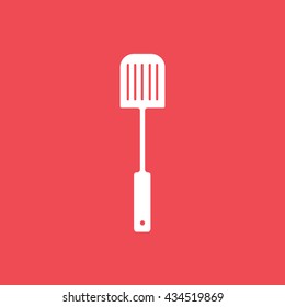 Paddle For Cooking Flat Icon On Red Background