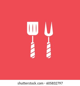 Paddle For Cooking Flat Icon On Red Background