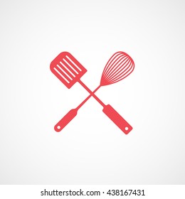 Paddle For Cooking Red Flat Icon On White Background