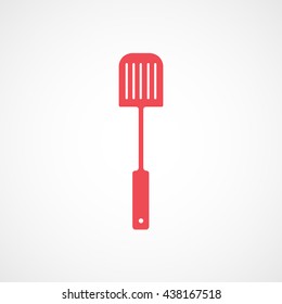 Paddle For Cooking Red Flat Icon On White Background