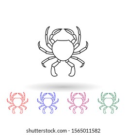 Paddle crab multi color icon. Simple thin line, outline vector of fish icons for ui and ux, website or mobile application