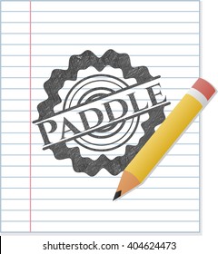 Paddle emblem with pencil effect