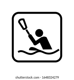 Paddle flat icon design vector. Sports vector on white background, simple element illustration for application, web, logo.