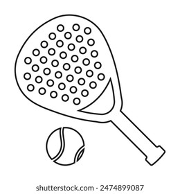 Paddle game, padel tenis line icon. Editable stroke. Vector illustration