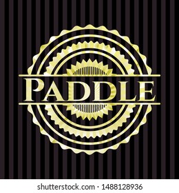 Paddle gold shiny emblem. Vector Illustration. Detailed.