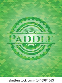 Paddle green emblem. Mosaic background. Vector Illustration. Detailed.