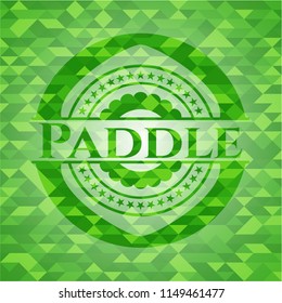 Paddle green emblem with mosaic ecological style background