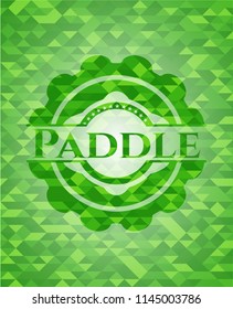 Paddle green emblem with triangle mosaic background