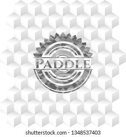 Paddle grey emblem with cube white background