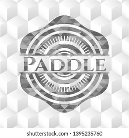 Paddle grey emblem with cube white background