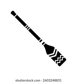 Paddle icon. Black silhouette. Front and side view. Vector simple flat graphic illustration. Isolated object on white background. Isolate.