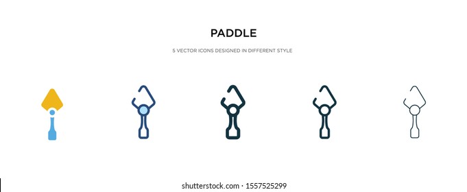 paddle icon in different style vector illustration. two colored and black paddle vector icons designed in filled, outline, line and stroke style can be used for web, mobile, ui