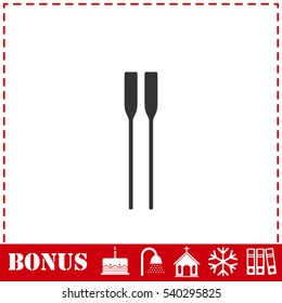 Paddle icon flat. Simple vector symbol and bonus icon