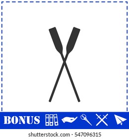 Paddle icon flat. Simple vector symbol and bonus icon