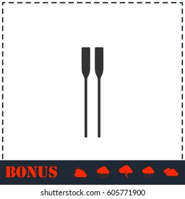 Paddle icon flat. Simple vector symbol and bonus icon