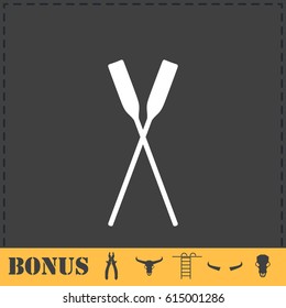 Paddle icon flat. Simple vector symbol and bonus icon
