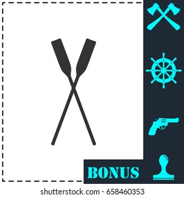Paddle icon flat. Simple vector symbol and bonus icon
