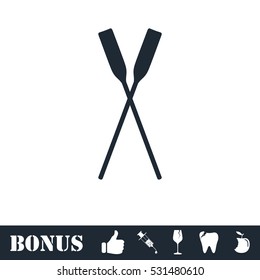 Paddle icon flat. Vector illustration symbol and bonus pictogram