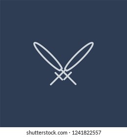Paddle icon. Paddle linear design concept from Camping collection. Simple element vector illustration on dark blue background.