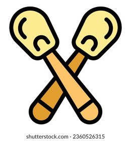 Paddle icon outline vector. Kite board. Sport extreme color flat