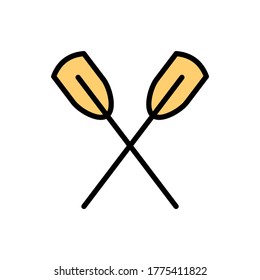Paddle icon. Simple color with outline vector elements of hipster style icons for ui and ux, website or mobile application