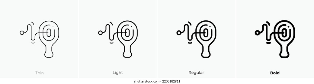 paddle icon. Thin, Light Regular And Bold style design isolated on white background