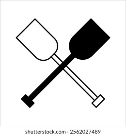 Paddle icon. Vector canoe paddle, with white background