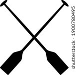 Paddle icon vector, Crossed oars icon.